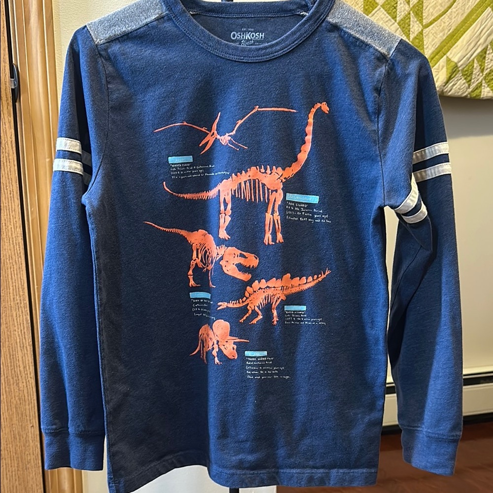 OshKosh B'gosh Blue Dinosaur Graphic Kids Shirt size 12
